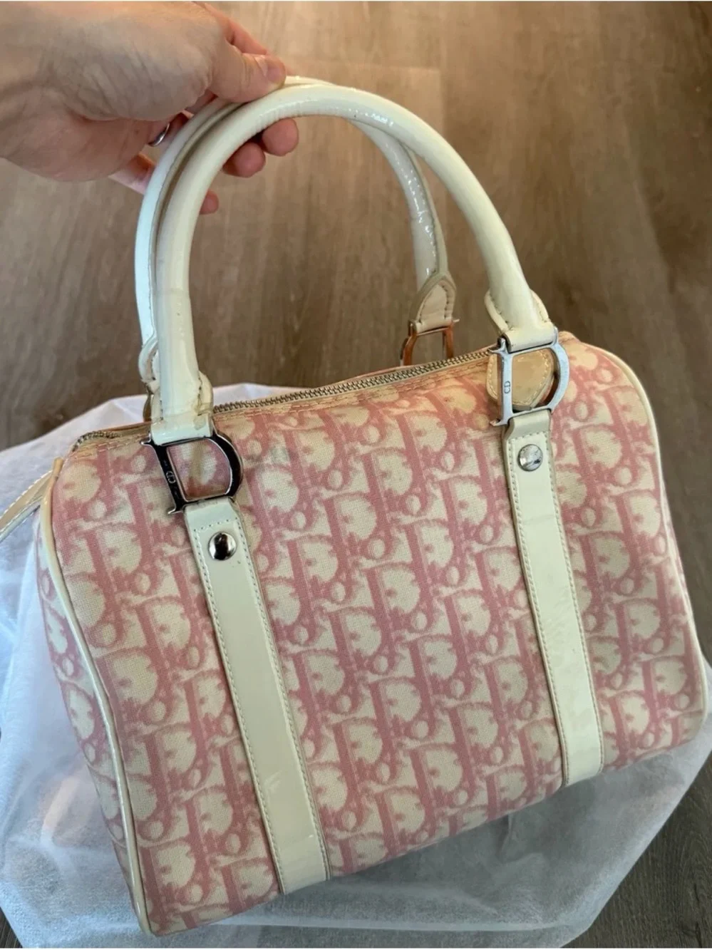 Dior Trotter Bag Pink Monogram Canvas Satchel